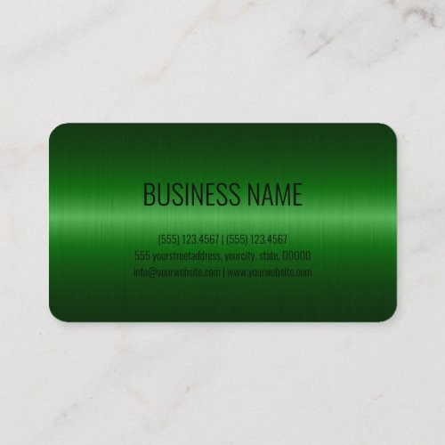 Green Stainless Steel Metal Look Business Card