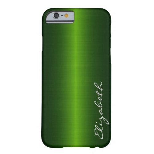 Green Stainless Steel Metal Look Barely There iPhone 6 Case