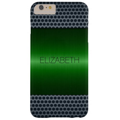 Green Stainless Steel Metal Look Barely There iPhone 6 Plus Case