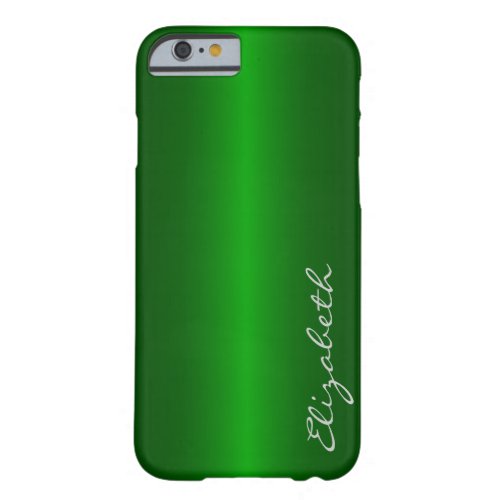 Green Stainless Steel Metal Look Barely There iPhone 6 Case