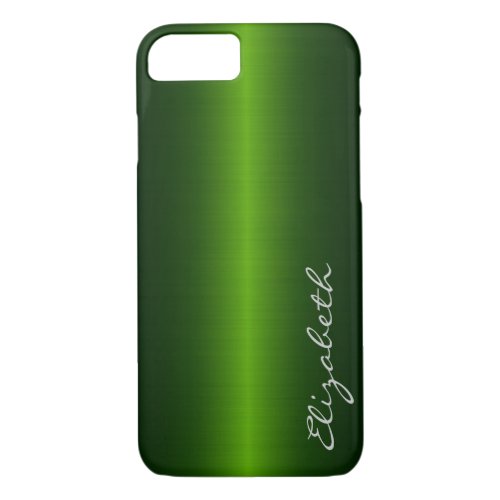 Green Stainless Steel Metal Look iPhone 87 Case