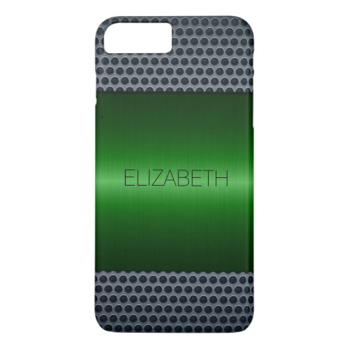 Green Stainless Steel Metal Look iPhone 8 Plus7 Plus Case