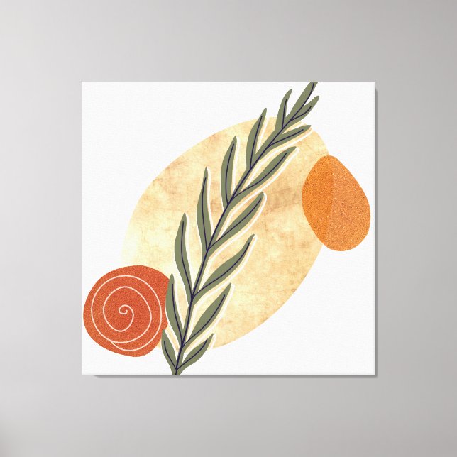 Green Stalk Boho Canvas Print (Front)