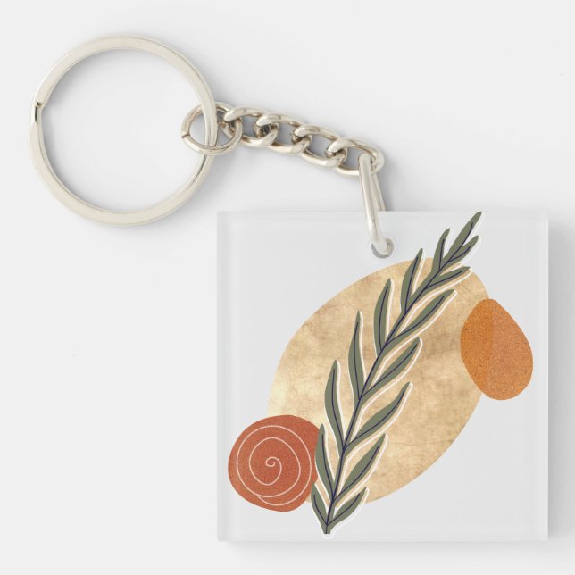 Green Stalk Boho Keychain (Front)