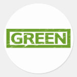 Green Stamp Classic Round Sticker