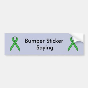 Green Standard Ribbon By Kenneth Yoncich Bumper Sticker by KennethYoncich at Zazzle