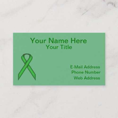 Green Standard Ribbon by Kenneth Yoncich Business Card