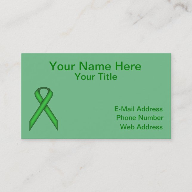 Green Standard Ribbon by Kenneth Yoncich Business Card (Front)