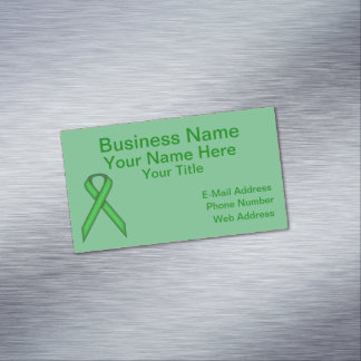 Green Standard Ribbon by Kenneth Yoncich Business Card Magnet
