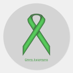 Green Standard Ribbon by Kenneth Yoncich Classic Round Sticker