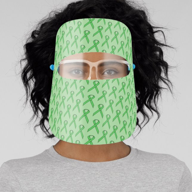 Green Standard Ribbon by Kenneth Yoncich Face Shield (Insitu)
