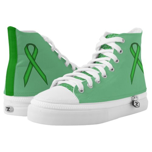 Green Standard Ribbon by Kenneth Yoncich High_Top Sneakers