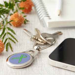 Green Standard Ribbon by Kenneth Yoncich Keychain