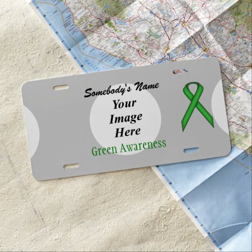 Green Standard Ribbon by Kenneth Yoncich License Plate