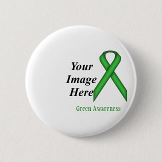 Green Standard Ribbon by Kenneth Yoncich Pinback Button