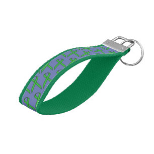 Green Standard Ribbon by Kenneth Yoncich Wrist Keychain