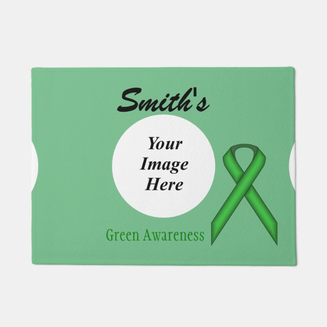 Green Standard Ribbon Template by K Yoncich Doormat (Front)