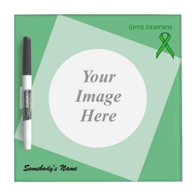 Green Standard Ribbon Template by Kenneth Yoncich Dry Erase Board (Front)