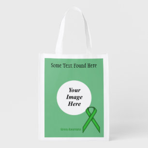 Green Standard Ribbon Template by Kenneth Yoncich Grocery Bag