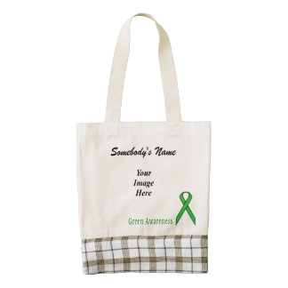 Green Standard Ribbon Template Zazzle HEART Tote Bag