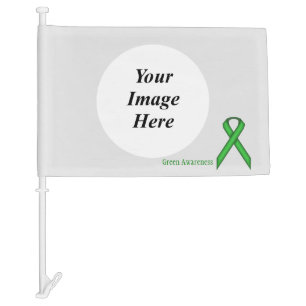 Green Standard Ribbon Tmpl by Kenneth Yoncich Car Flag
