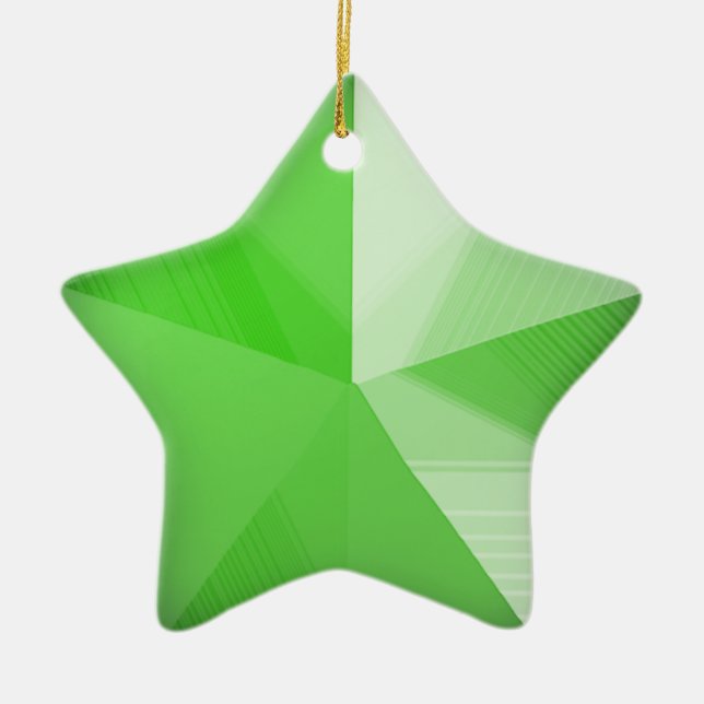 Green Star Holiday Ornament Customizable 3D look (Front)