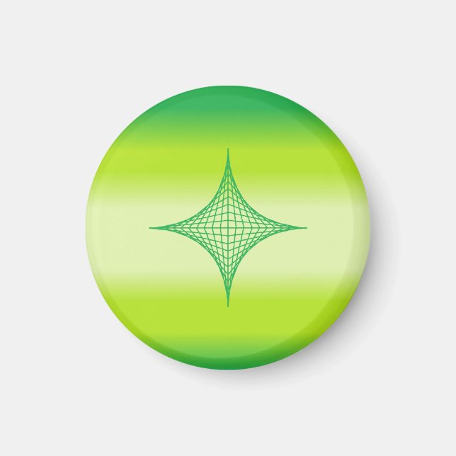 Green Star Magnet (round) (Front)
