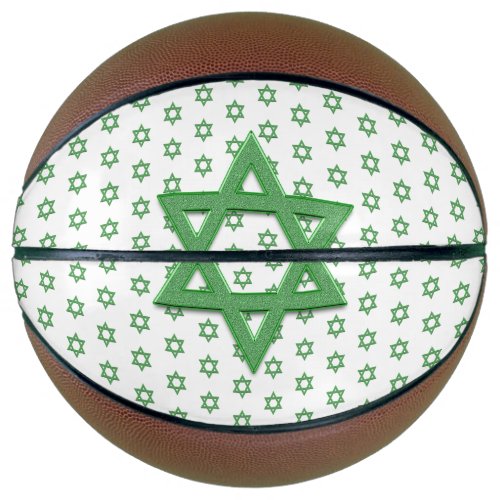 Green Star of David Seamless Basketball