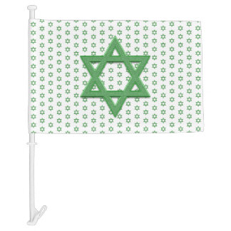 Green Star of David Seamless Car Flag