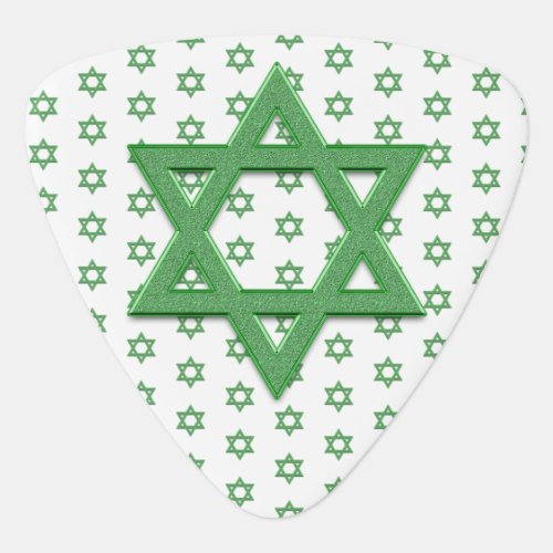 Green Star of David Seamless Guitar Pick