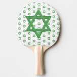 Green Star of David Seamless Ping Pong Paddle