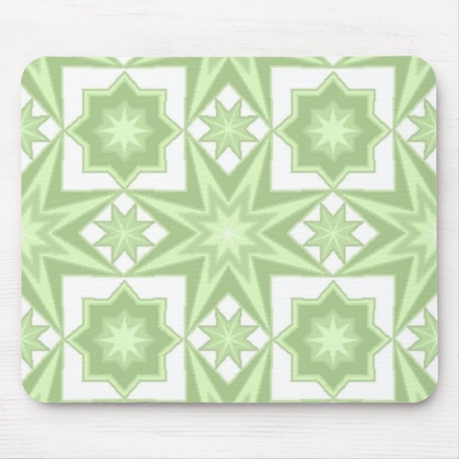 Green Star Pattern Mouse Pad (Front)