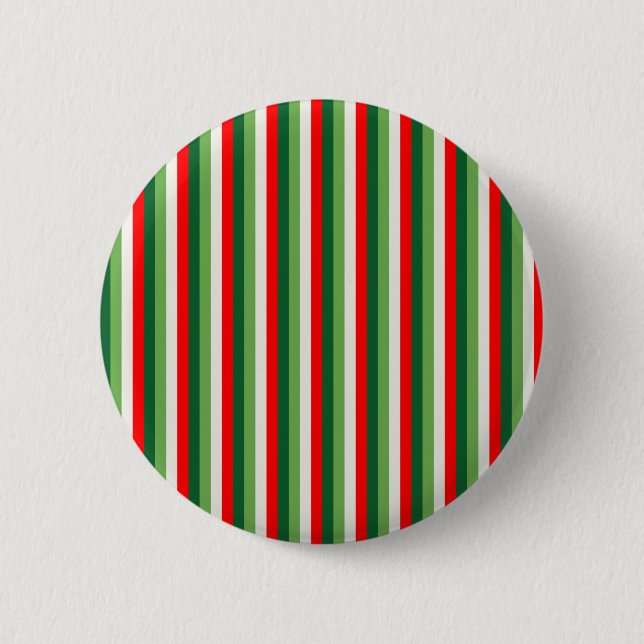 Green, Star White And Red Clover Pinstripes Button (Front)