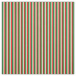 Green, Star White And Red Clover Pinstripes Fabric