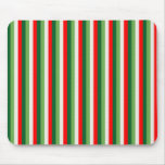 Green, Star White And Red Clover Pinstripes Mouse Pad
