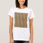 Green, Star White And Red Clover Pinstripes T-Shirt