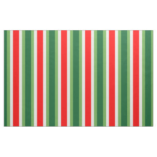Green, Star White And Red Vertical Color Blocks Fabric