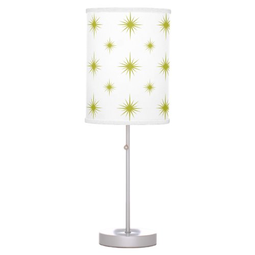 Green Starburst Pattern Atomic Era Mid_century Table Lamp