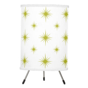 Green Starburst Pattern Atomic Era Mid-century Tripod Lamp