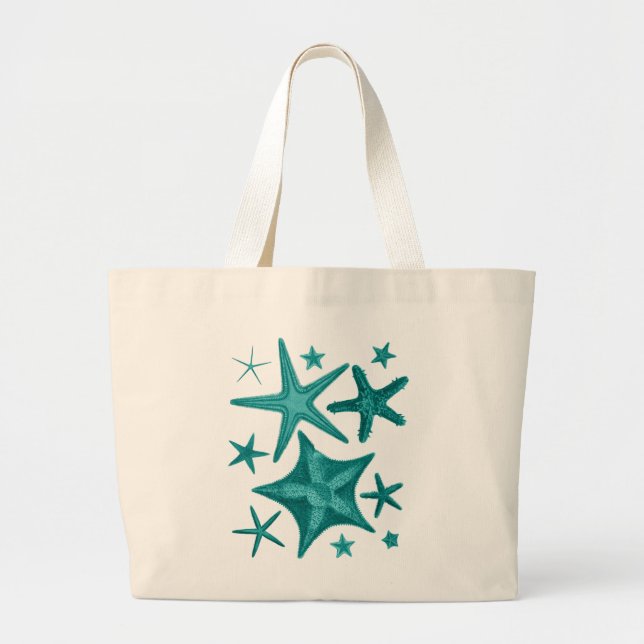 Green Starfish Collection 2 Large Tote Bag (Front)