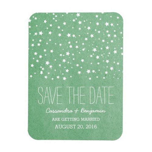 Green Starry Night Save the Date Premium Magnet