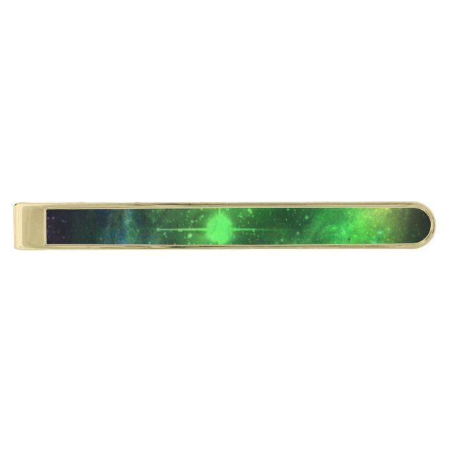 Green Stars and Nebula Tie Bar (Front)
