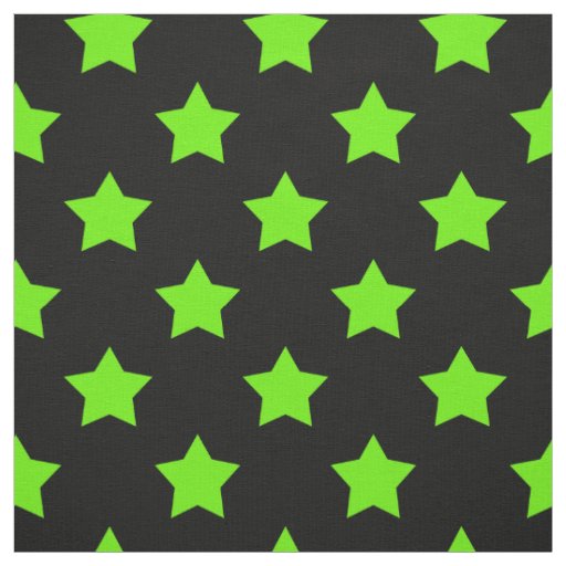 Green Stars Green Background Textile Fabric