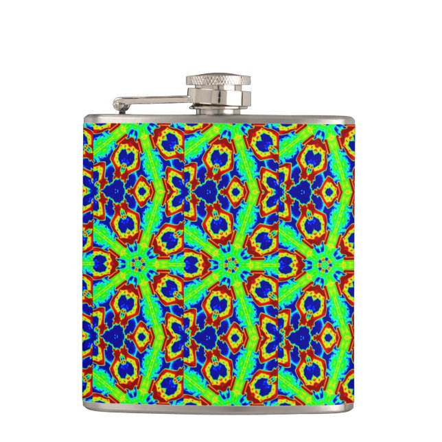 green stars hip flask (Front)