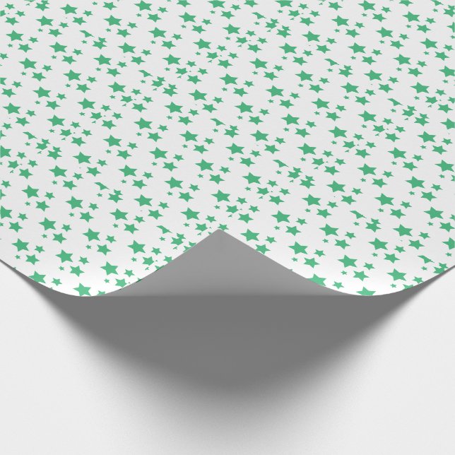 Green Stars Modern design Wrapping Paper (Corner)