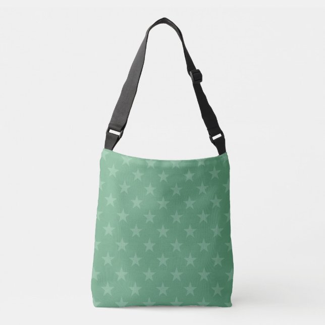 Green stars pattern crossbody bag (Front)