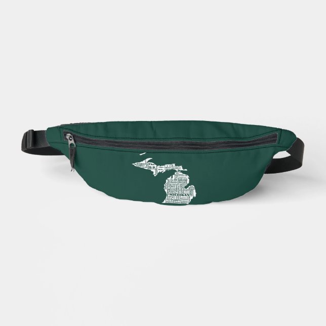 Green State of Michigan Cities Fanny Pack (Front)