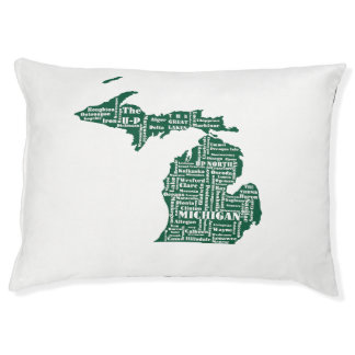 Green State of Michigan Cities Pet Bed