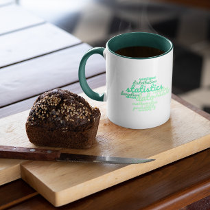 Green Statistics Word Cloud Mug