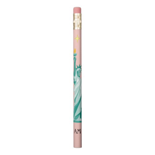 Green Statue of Liberty Image  Monogram Pencil